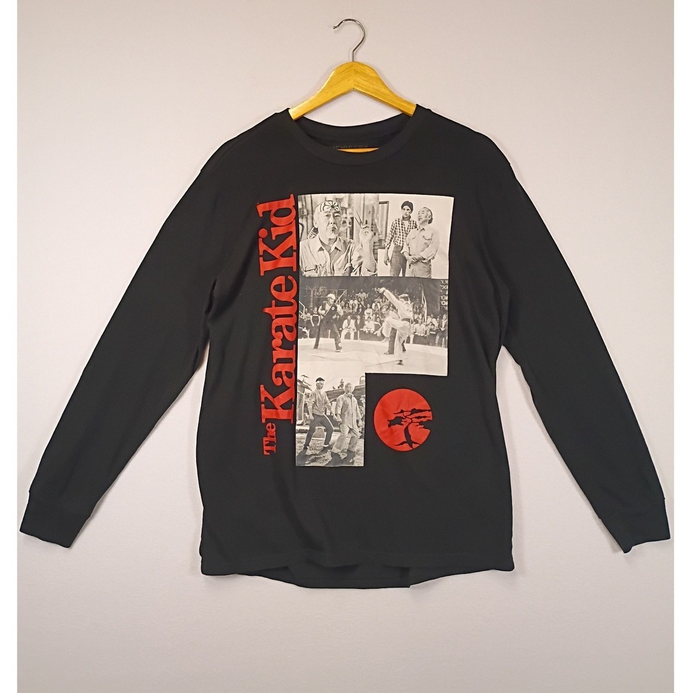 Retro Movie Chemistry The Karate Kid Mens Medium Black Long Sleeve Graphic Tee